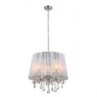 Cornelia, klasyczna lampa wisząca, chromowana, biała, E14, MDM-2572/5 W